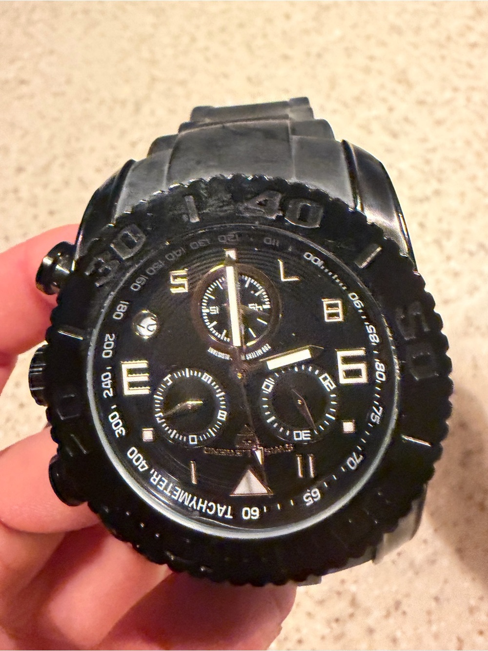 Black Sport Chronograph Watch